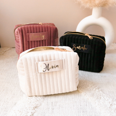 Personalized Velvet Makeup Bags